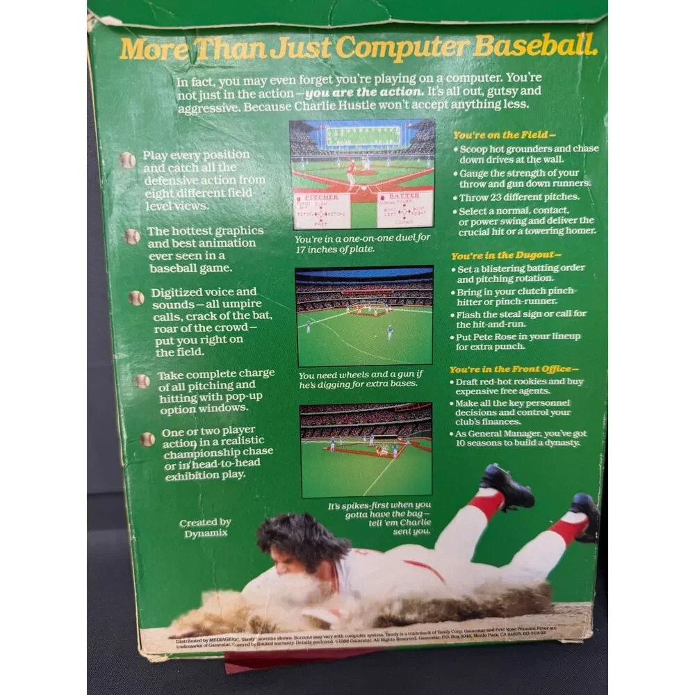 Pete Rose Pennant Fever by Gamestar Vintage Big Box PC IBM 1988 Original Box
